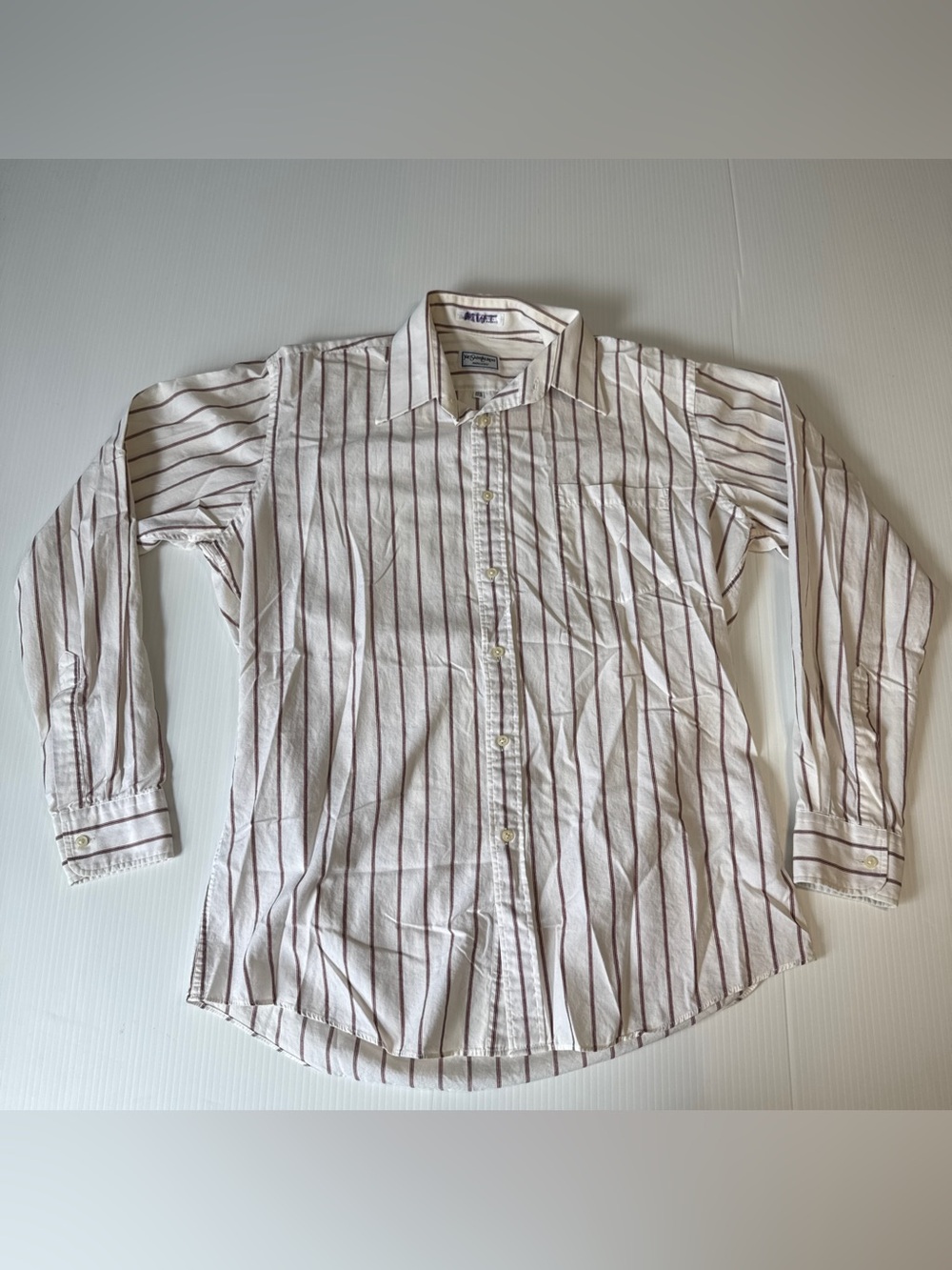 Vintage Yves Saint Laurent YSL Menswear Striped Button Down Shirt 15.5 34-35 M